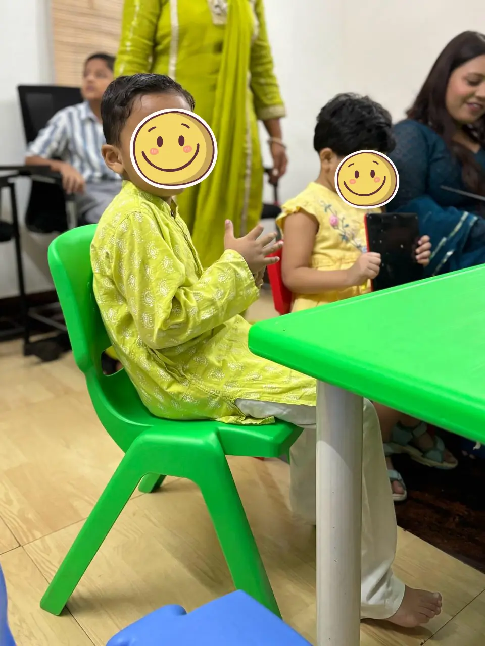 Children interacting with therapist